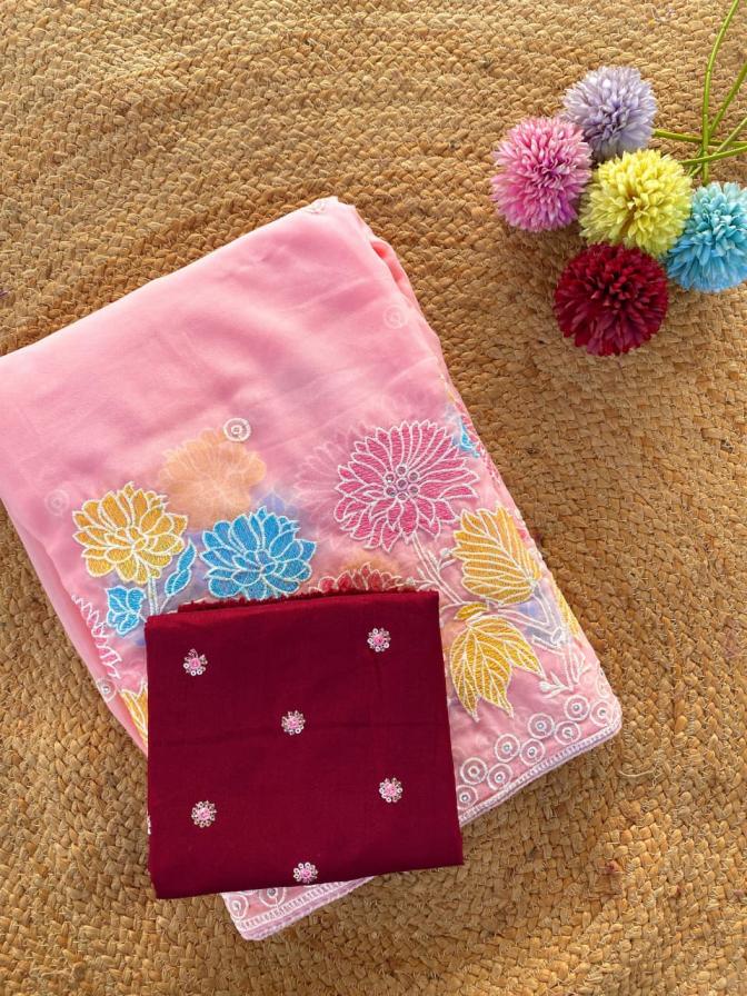 1026 glass chiffon unique colours saree at best rates 