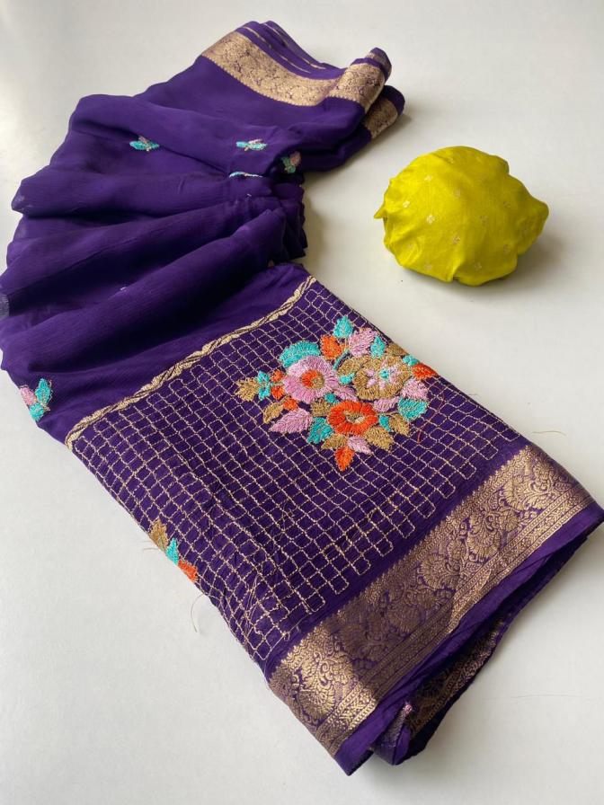 5002 pretty look chinon chiffon saree wholesaler 