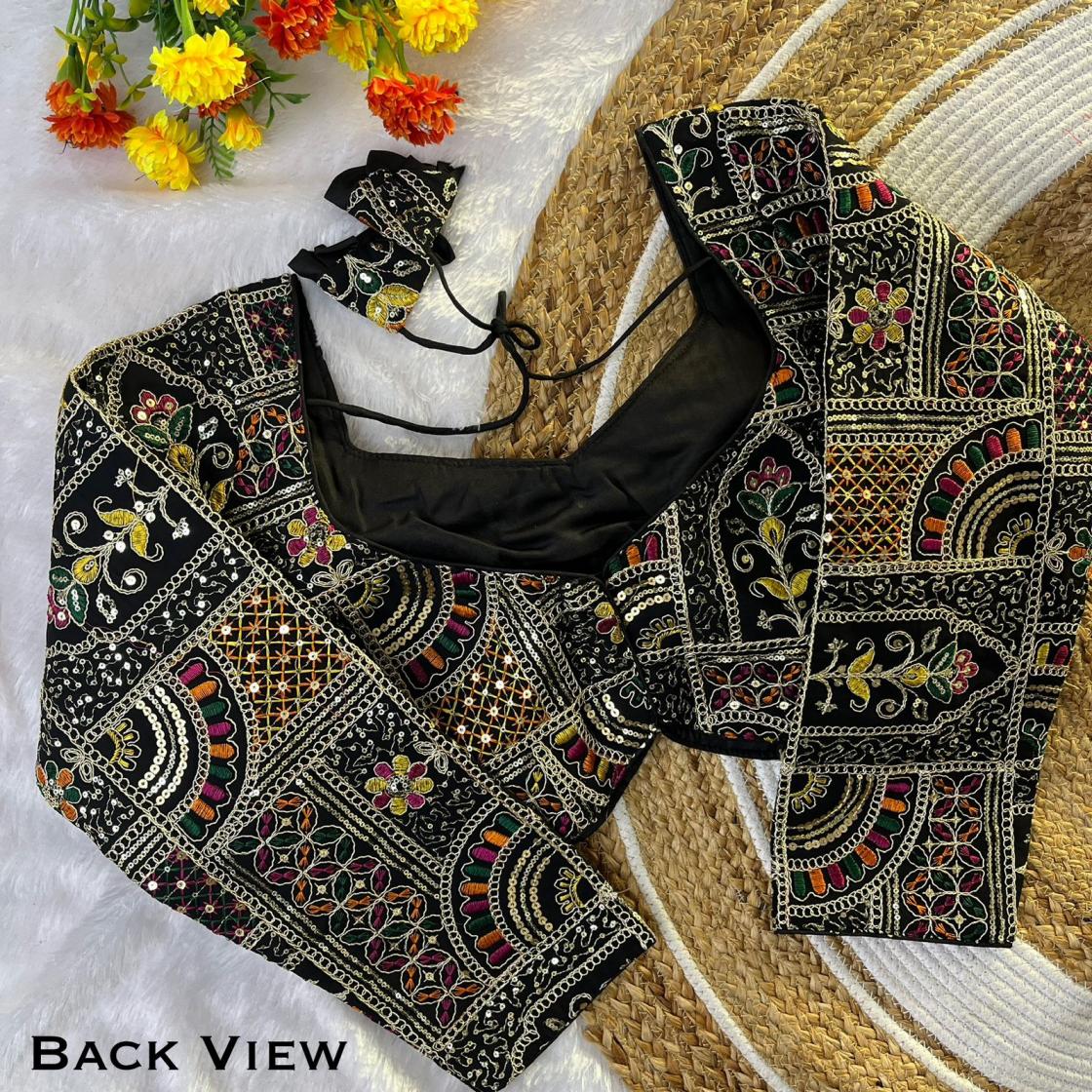 angel readymade classic georgette dual sequence blouse 