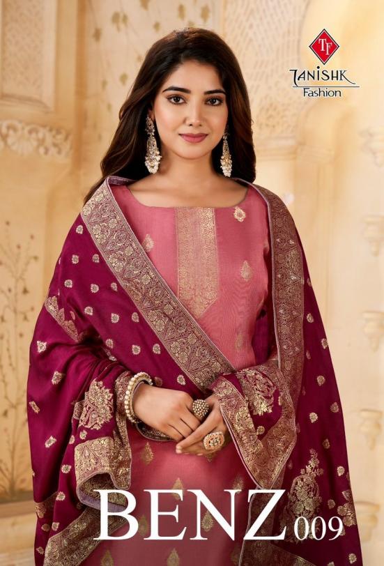 benz 009 by tanishk fashion muslin jacquard unique unstitch 3pcs dress