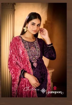 chitraa by rangoon makhamal velvet fully stitch luxurious suit for women