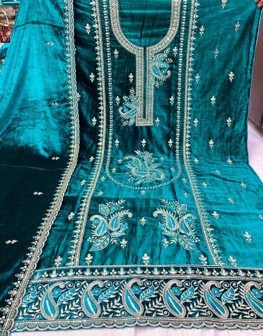 dilshad fashionable viscose makhmal velvet 3pcs dress