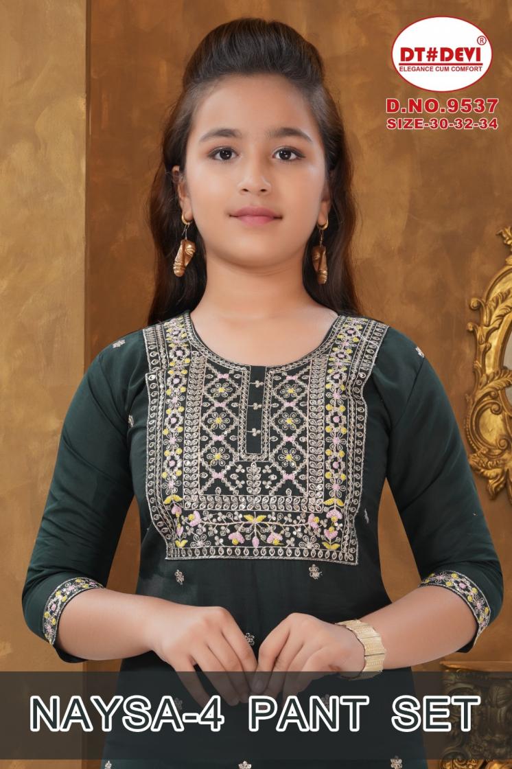dt devi naysa vol 4 roman silk 9537 readymade combo kids 3pcs dress