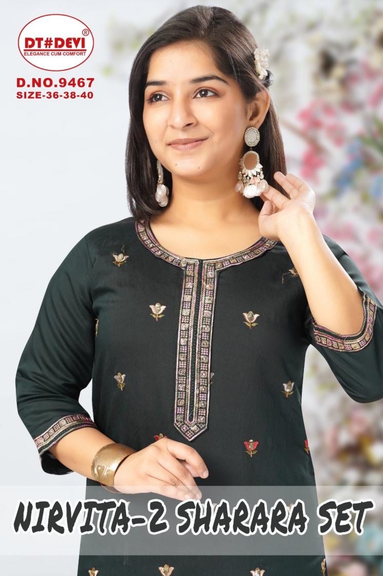dt devi nirvita vol 2 readymade stylish roman silk 9467 kids combo sharara suit