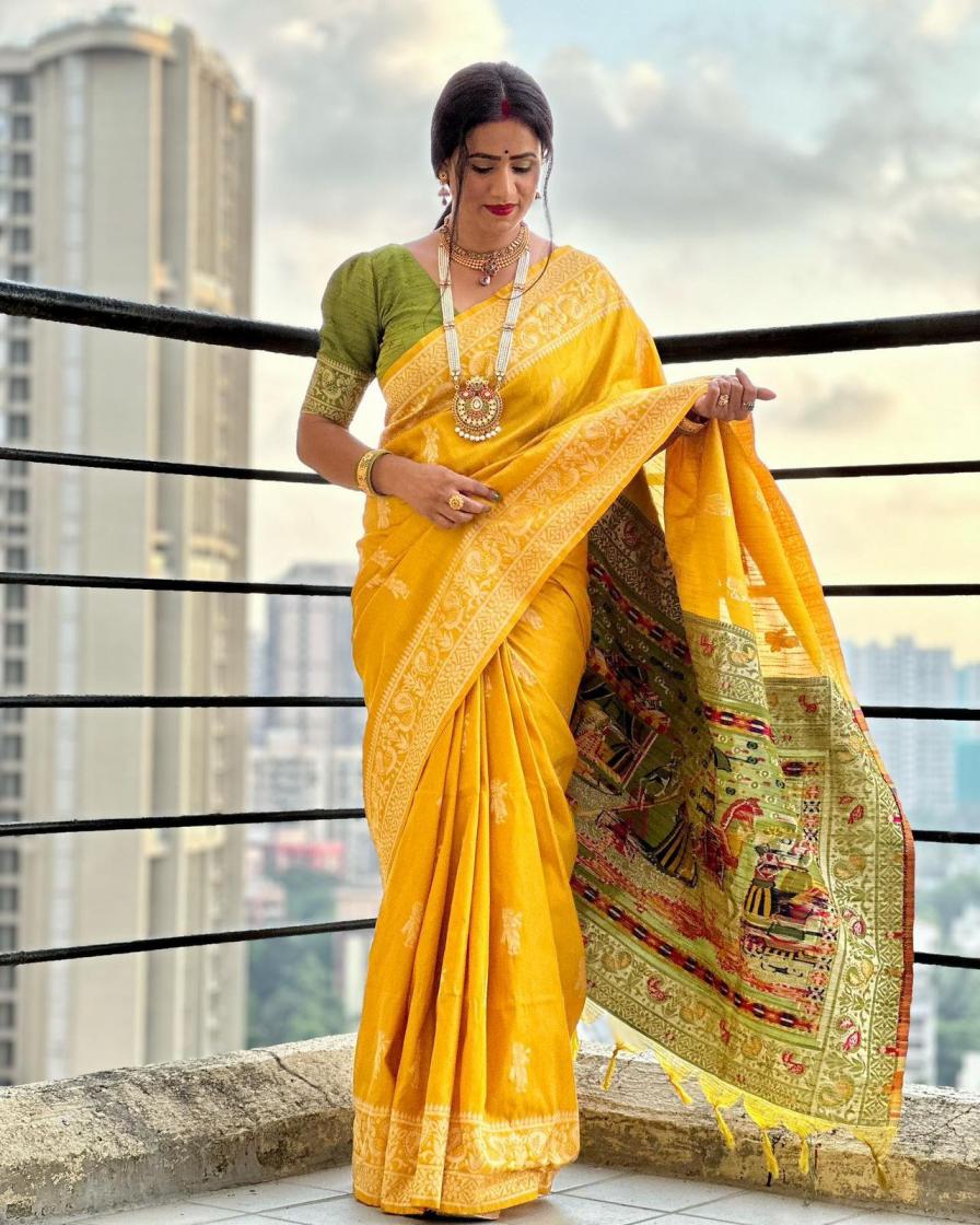 kc 346 amazing raw silk two tone weaving saree for womens 