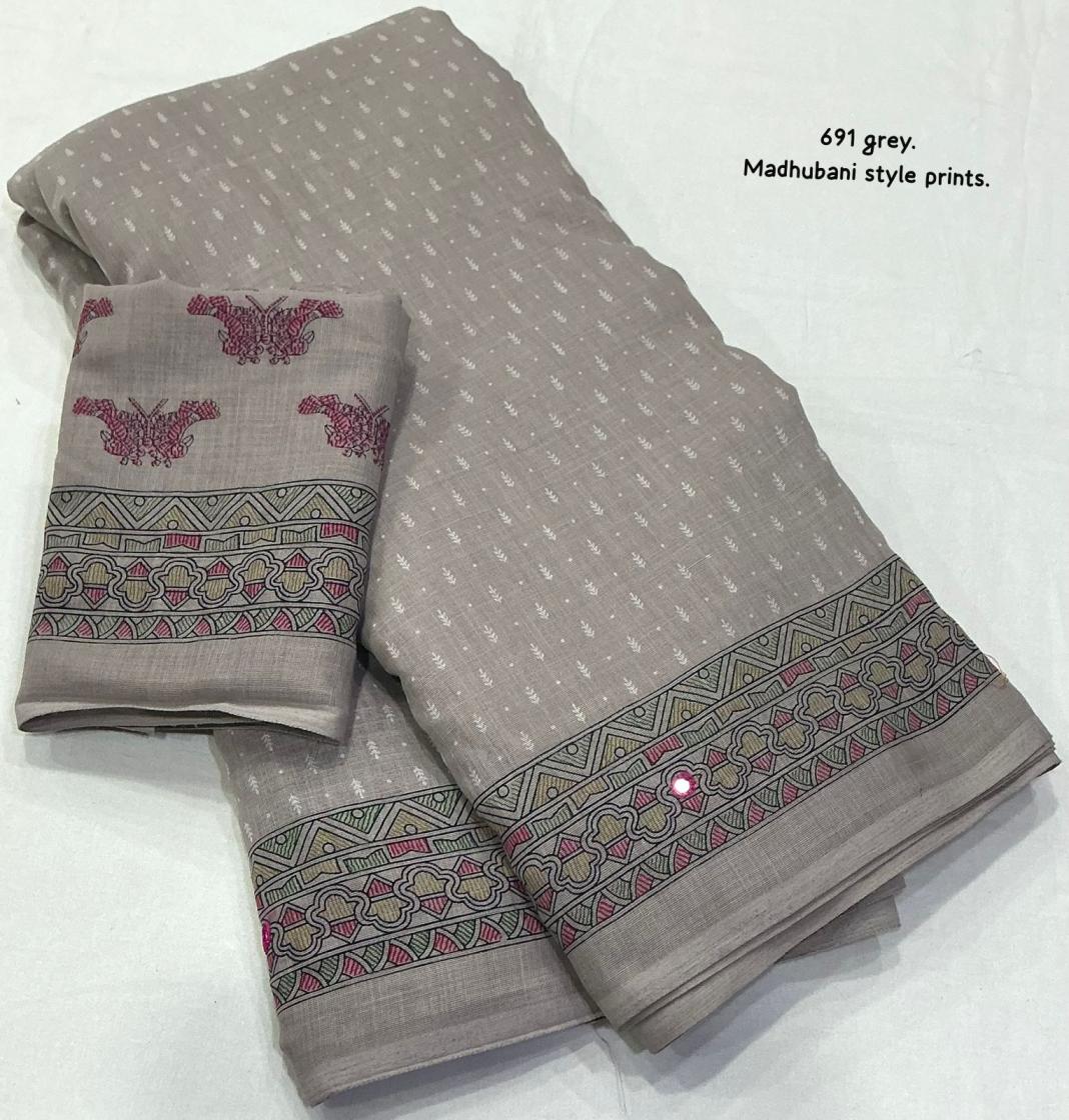 kc 691 madhubani linen shop trendy saree online 