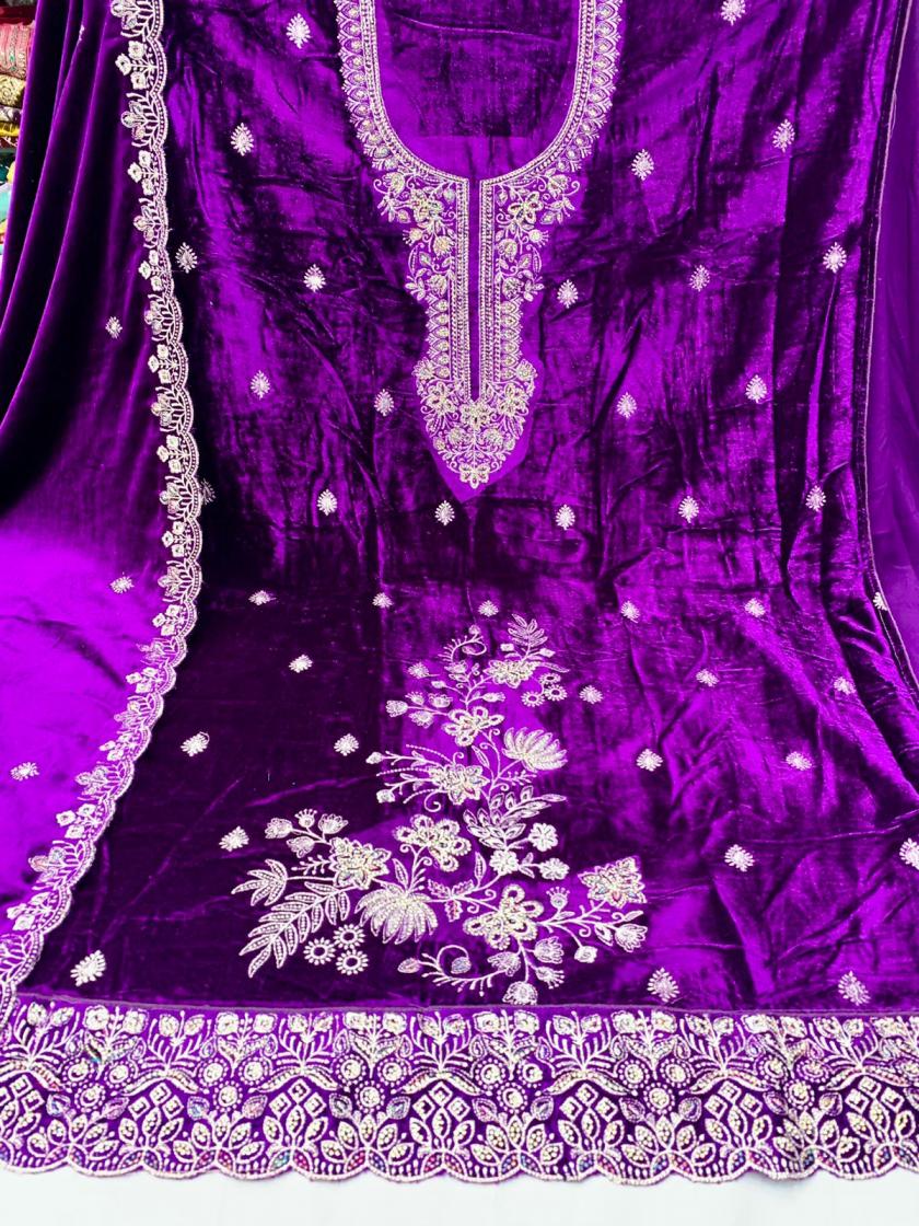 komal hit design viscose makhmal velvet dress materials 