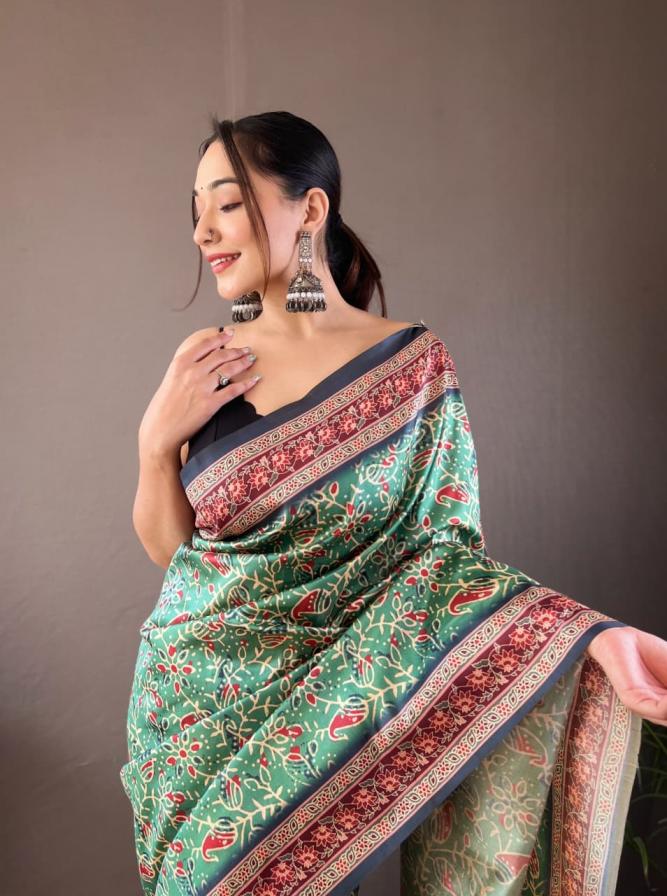 krishna digital printed semi silk weaves elegance sarees online 
