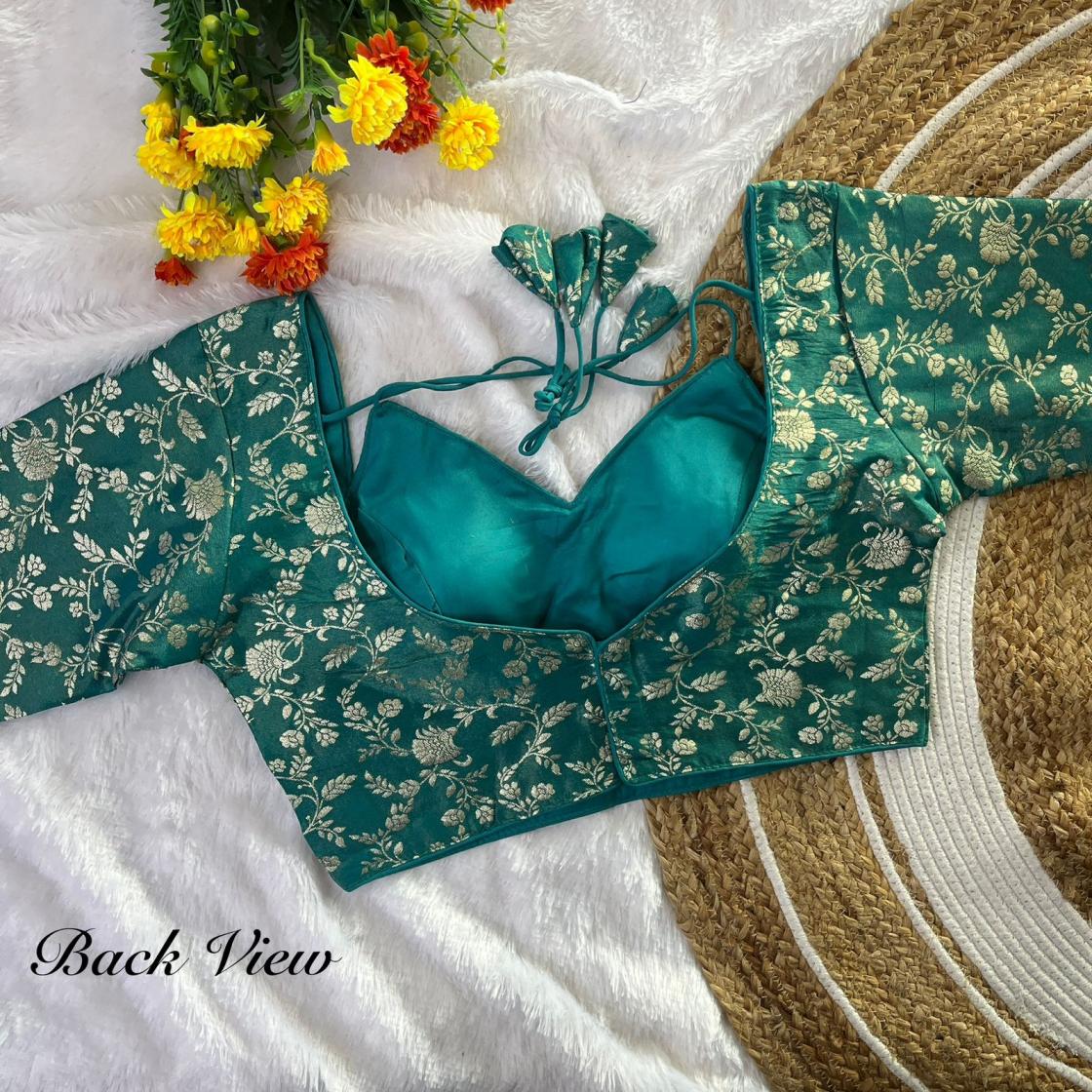 masaba tissue vol 2 simmer tissue jacquard stylish fully stitch blouse online 