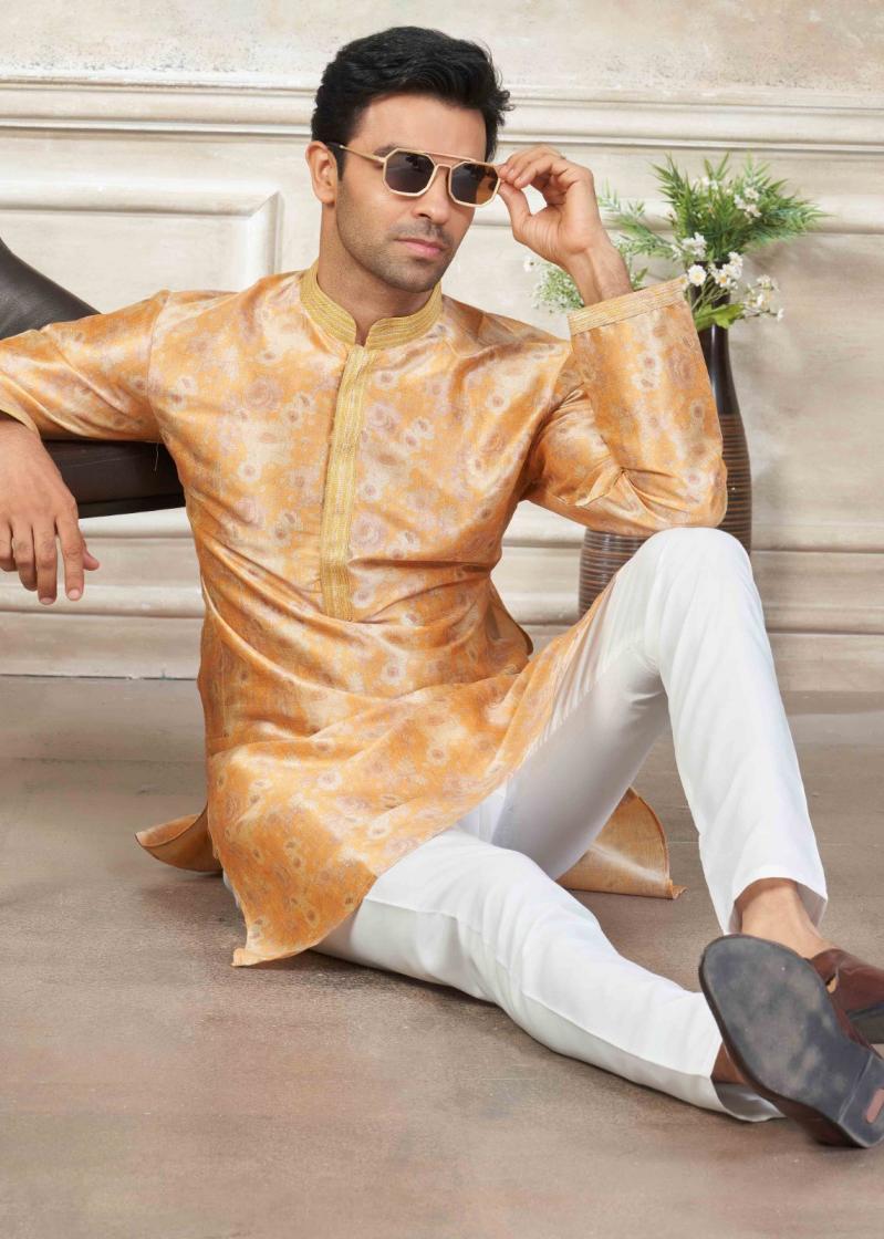 outluk wedding vol 40 silk digital print readymade stylish mens kurta pajama 