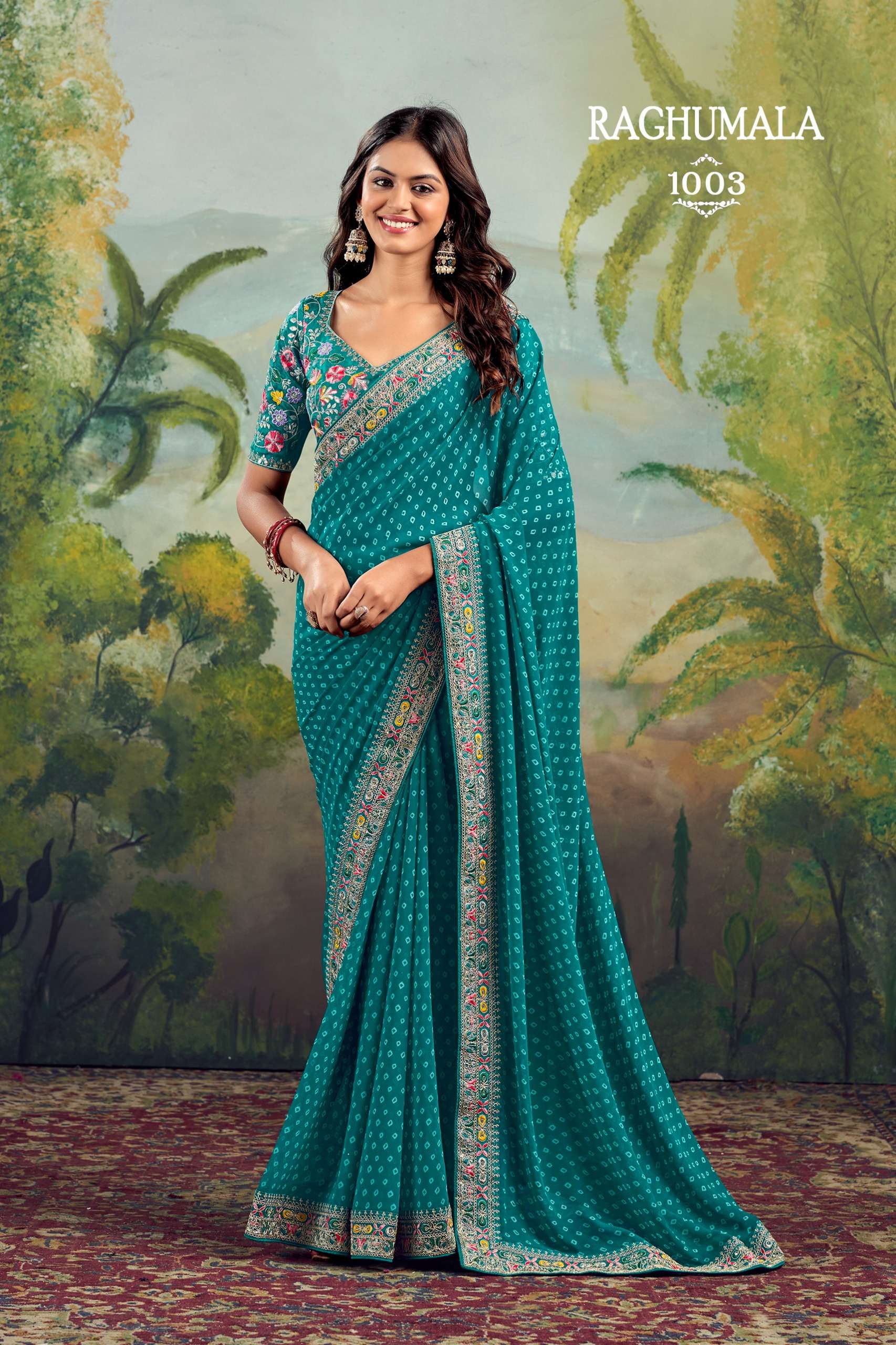 raghumala by stavan georgette daily wear fancy sarees 