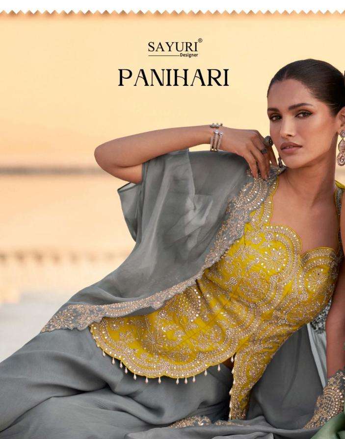 sayuri designer panihari chinon silk full stitch plazzo jacket style western 3pcs dress