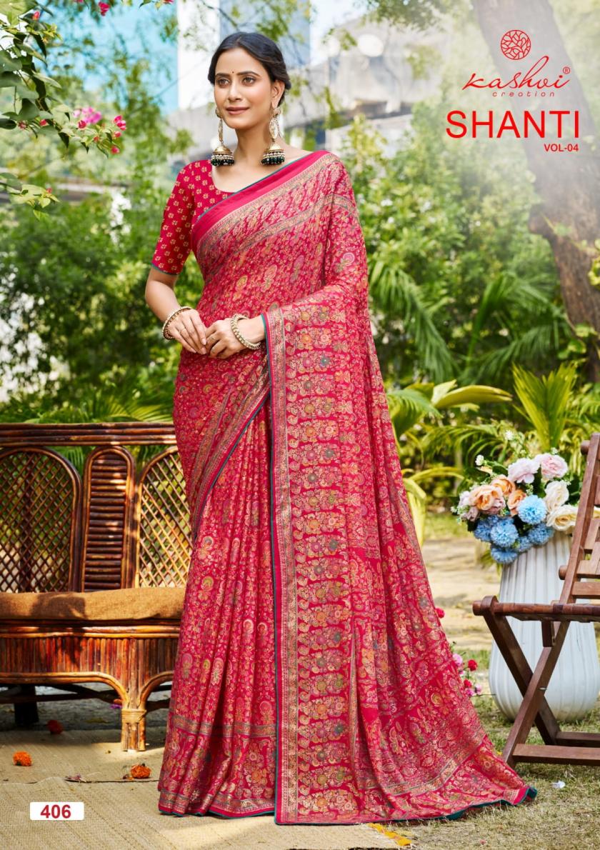 shanti vol 4 by kashvi creation fancy bright moss best saree online 