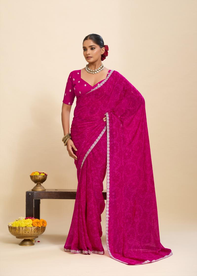 vishnu vol 2 by stavan georgette embroidery saree at best rates 