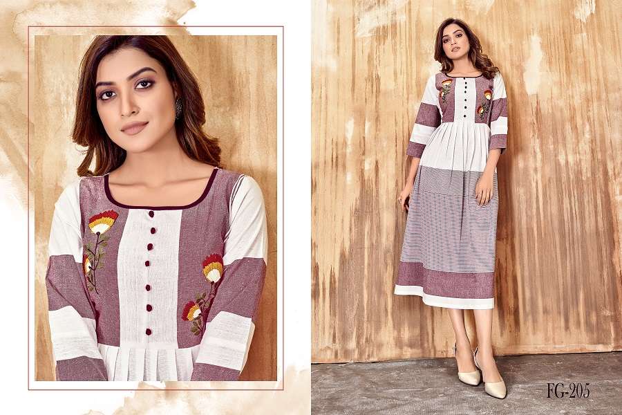 Fly Free Dezire Vol 3 Cambric Prrint Flair Style Kurtis Catalogue Wholesale Rate