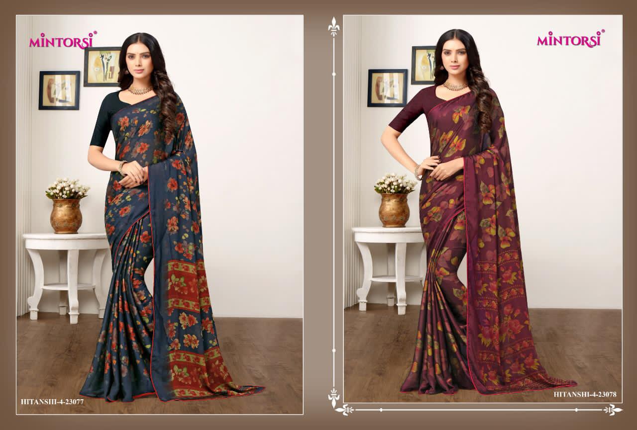 Ruchi Cadbury Georgette Printed Sarees Catalog Wholesale Rate Seller