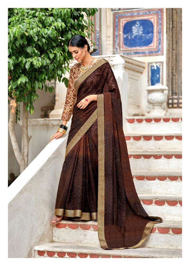 Saroj Gulmohar 60 Gram Georgette Saree With Banglori Silk Work Blouse Concept Wholesale