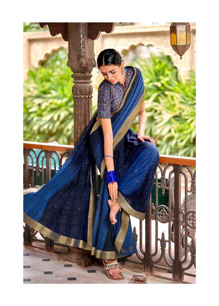 Saroj Gulmohar 60 Gram Georgette Saree With Banglori Silk Work Blouse Concept Wholesale