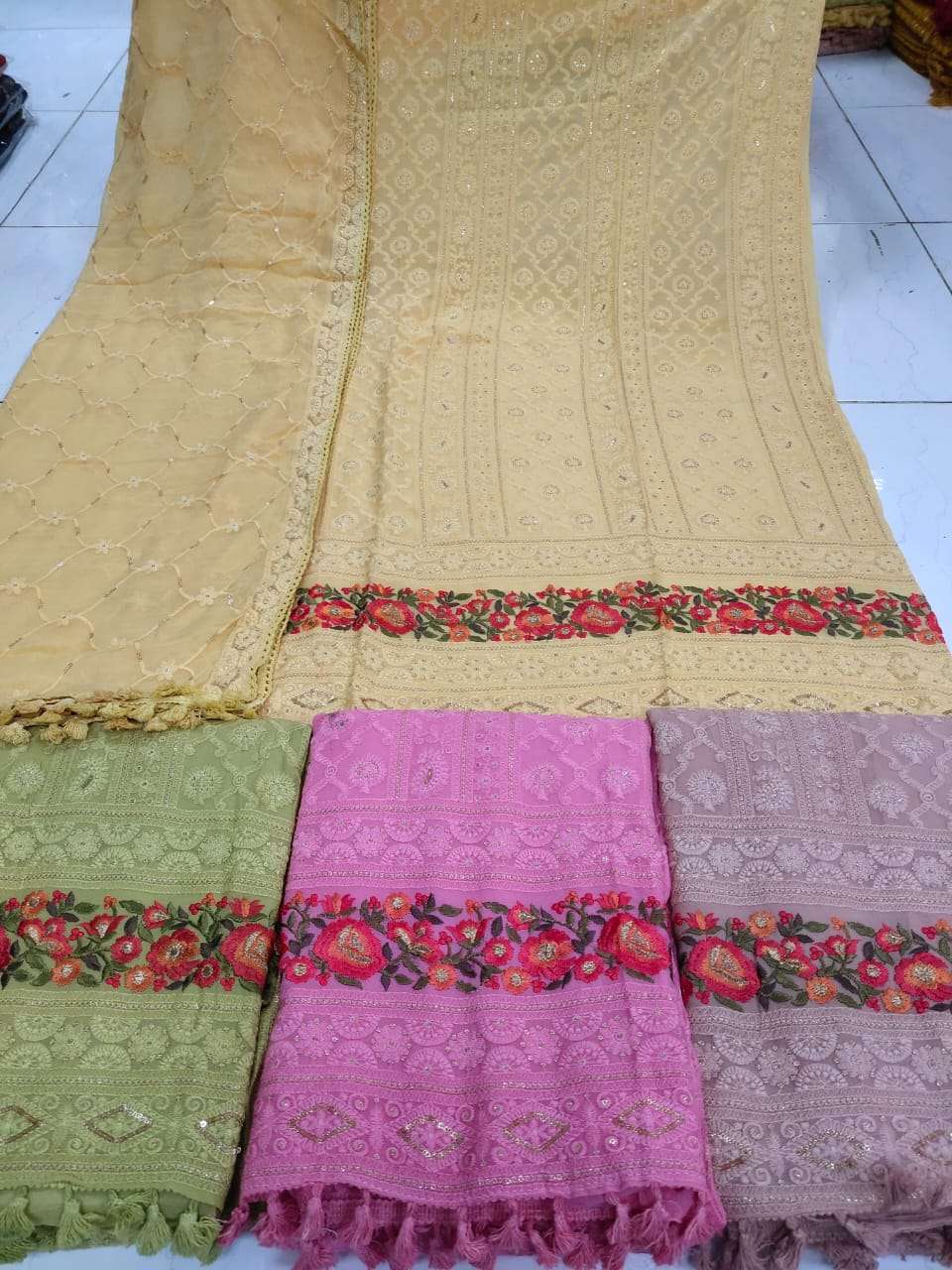 Stylewell Florenciya Heavy Fancy Work Sarees Catalogue At Best Wholesale Online Rate