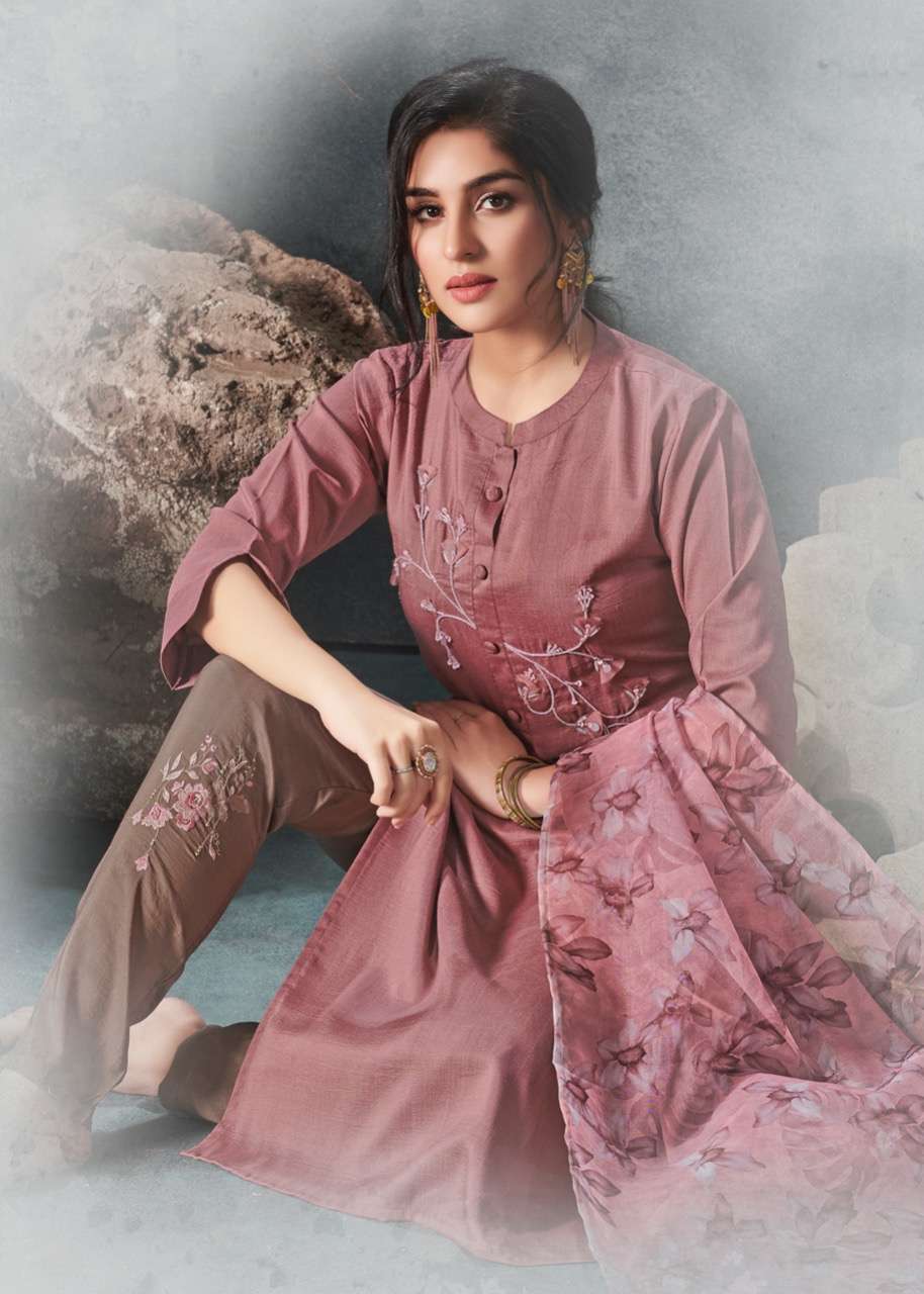 Fragrance By Koiki Wardrobe American Crape Long Formal Wear Kurti Catalogue