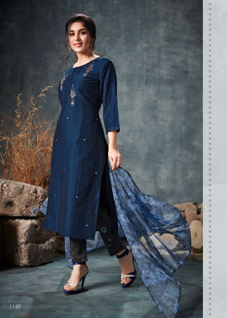 Fragrance By Koiki Wardrobe American Crape Long Formal Wear Kurti Catalogue
