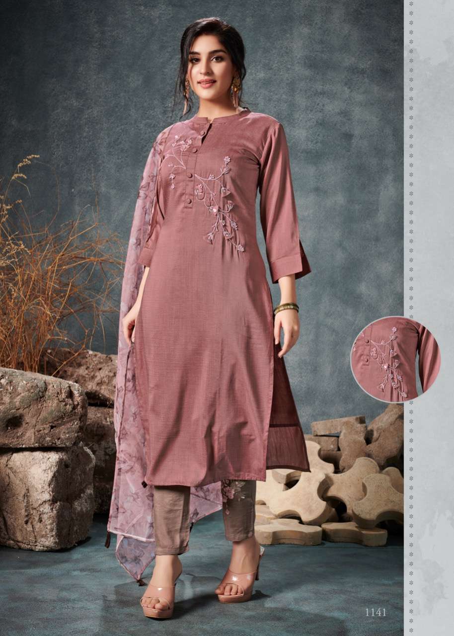 Fragrance By Koiki Wardrobe American Crape Long Formal Wear Kurti Catalogue