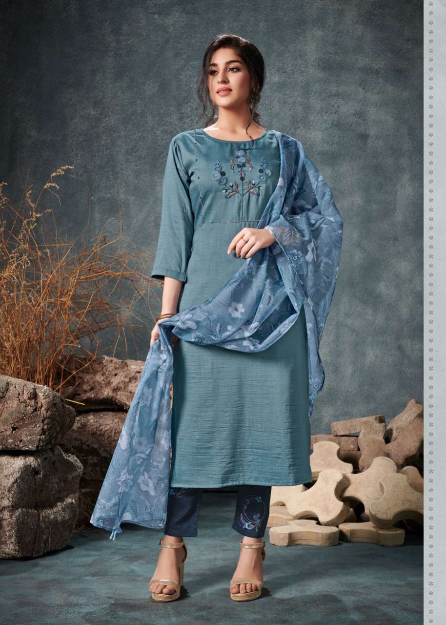 Fragrance By Koiki Wardrobe American Crape Long Formal Wear Kurti Catalogue