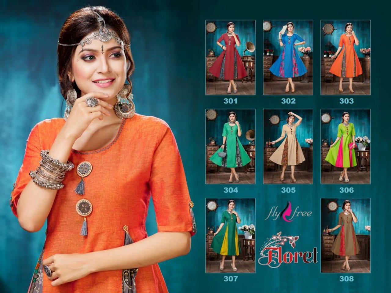 Arihant Designer Present Floret Vol 3 Silk Heavy Work Long Gown Style Kurtis Collection