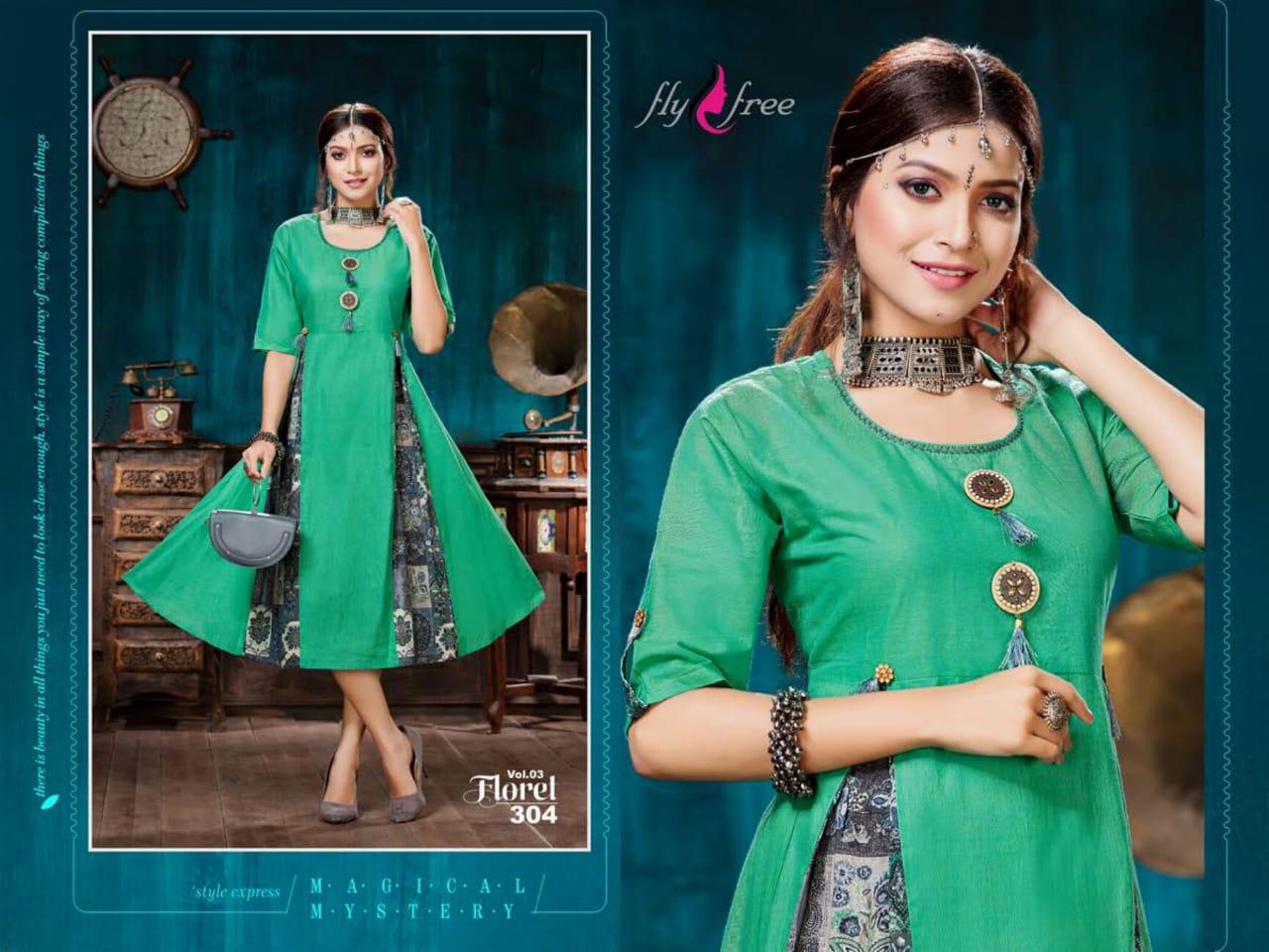 Arihant Designer Present Floret Vol 3 Silk Heavy Work Long Gown Style Kurtis Collection