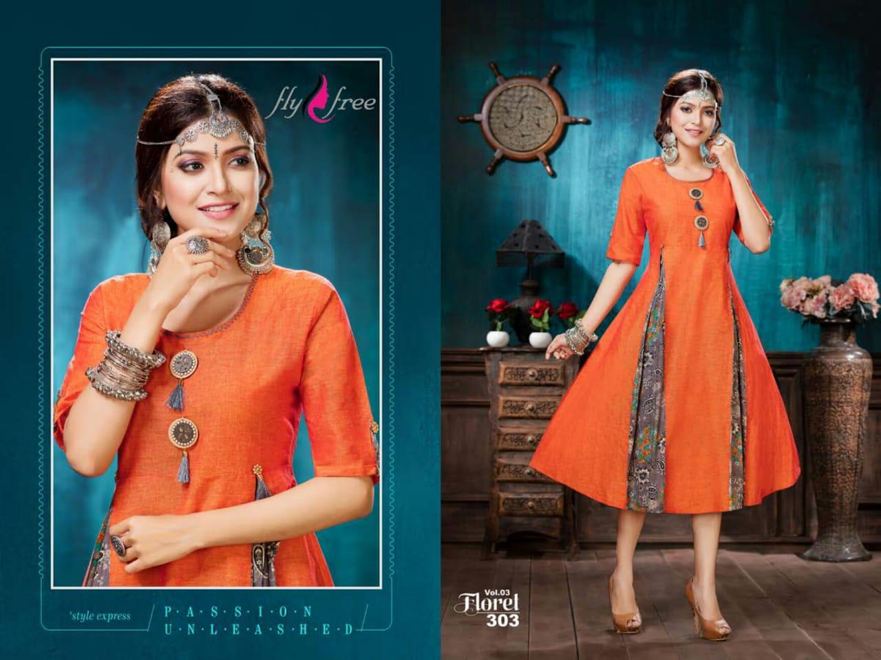 Arihant Designer Present Floret Vol 3 Silk Heavy Work Long Gown Style Kurtis Collection
