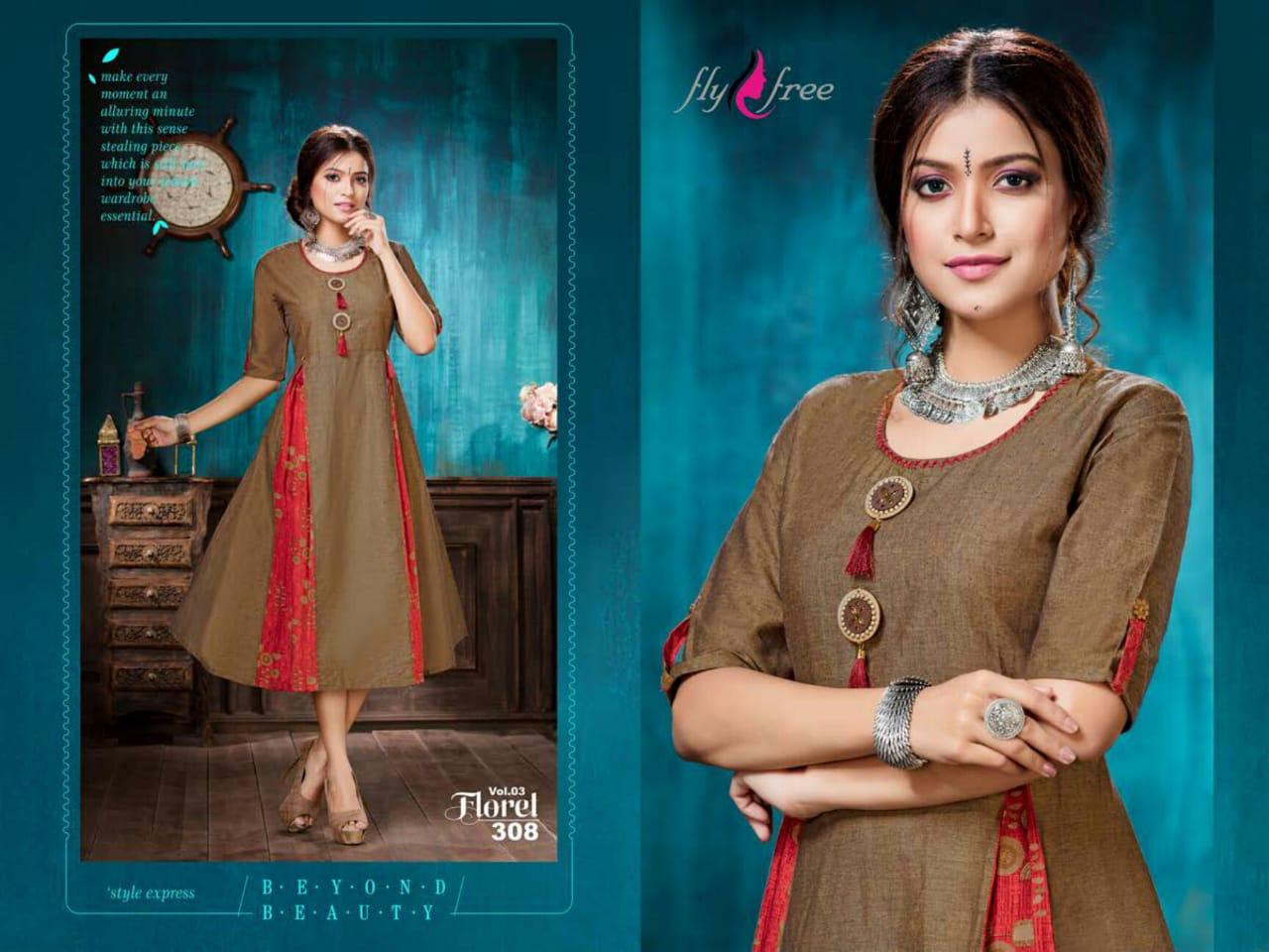 Arihant Designer Present Floret Vol 3 Silk Heavy Work Long Gown Style Kurtis Collection