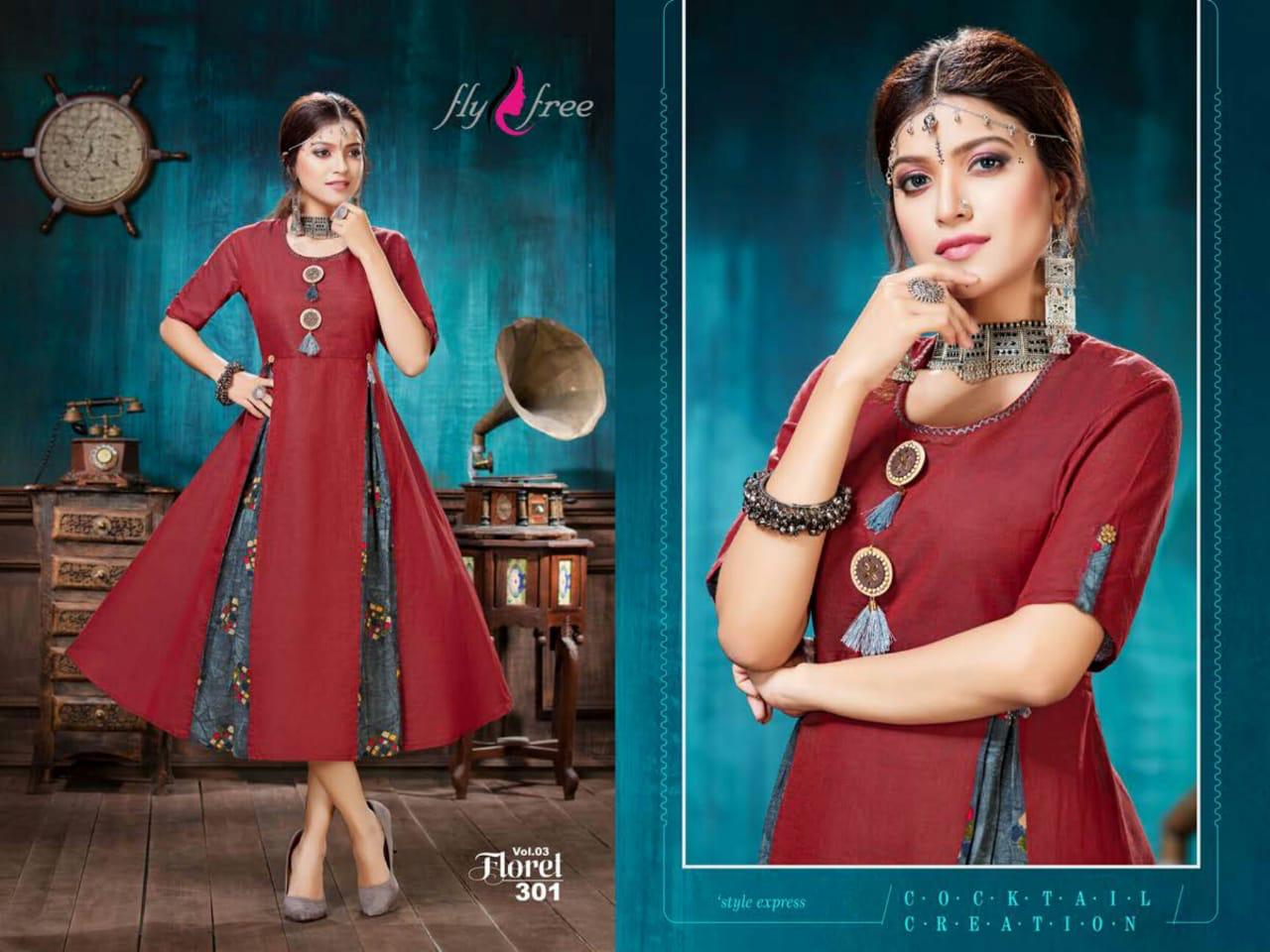 Arihant Designer Present Floret Vol 3 Silk Heavy Work Long Gown Style Kurtis Collection