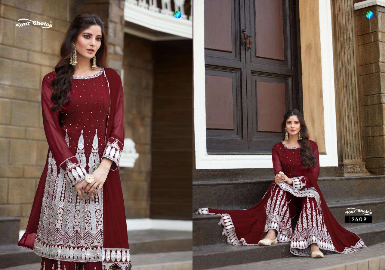 Your Choice Nazakat Georgette Heavy Work Sarara Style Salwar Kameez