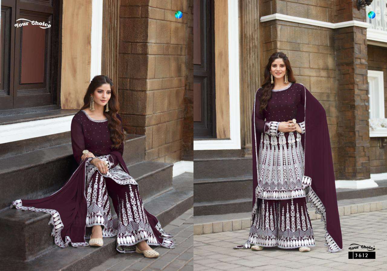 Your Choice Nazakat Georgette Heavy Work Sarara Style Salwar Kameez