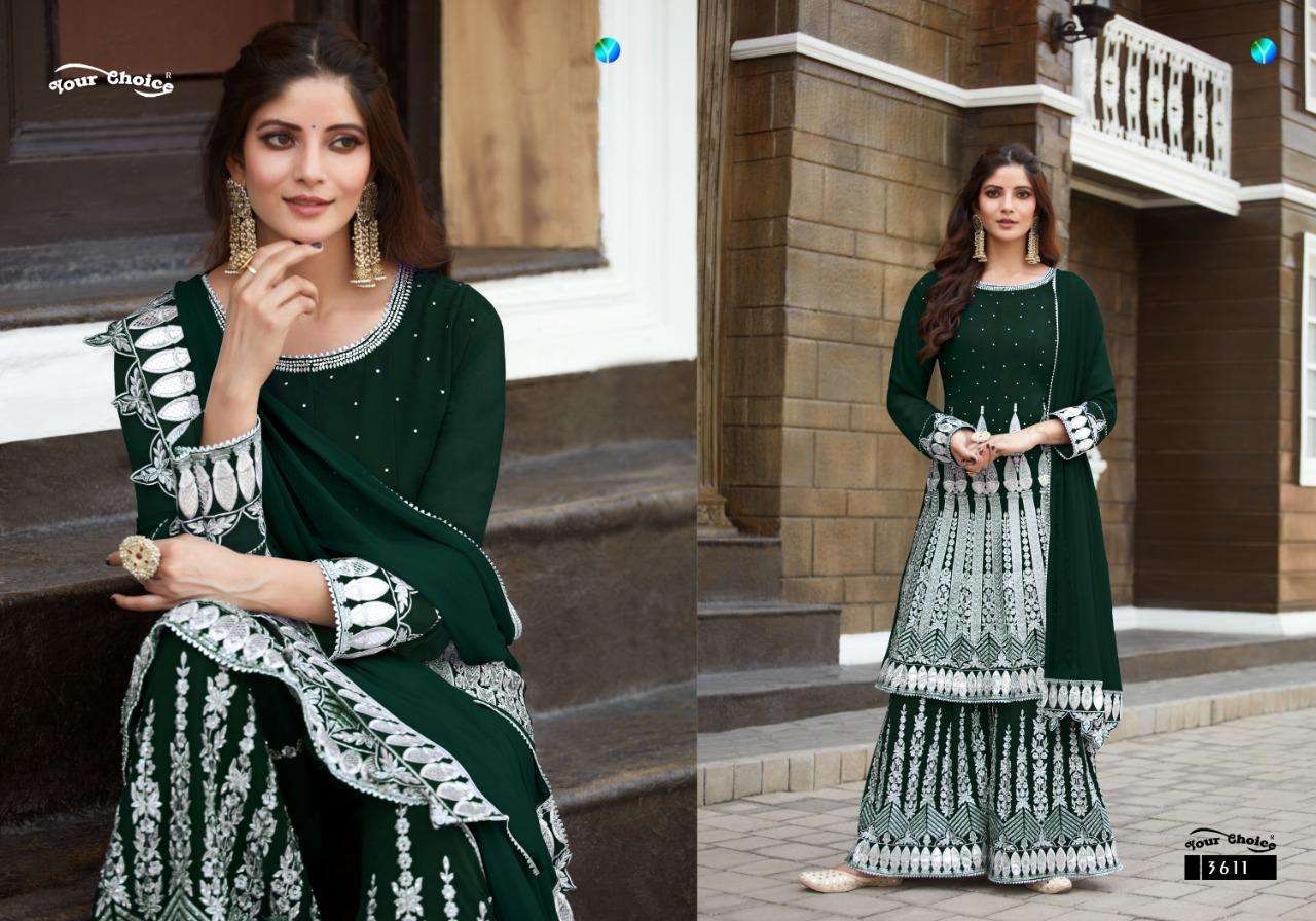 Your Choice Nazakat Georgette Heavy Work Sarara Style Salwar Kameez