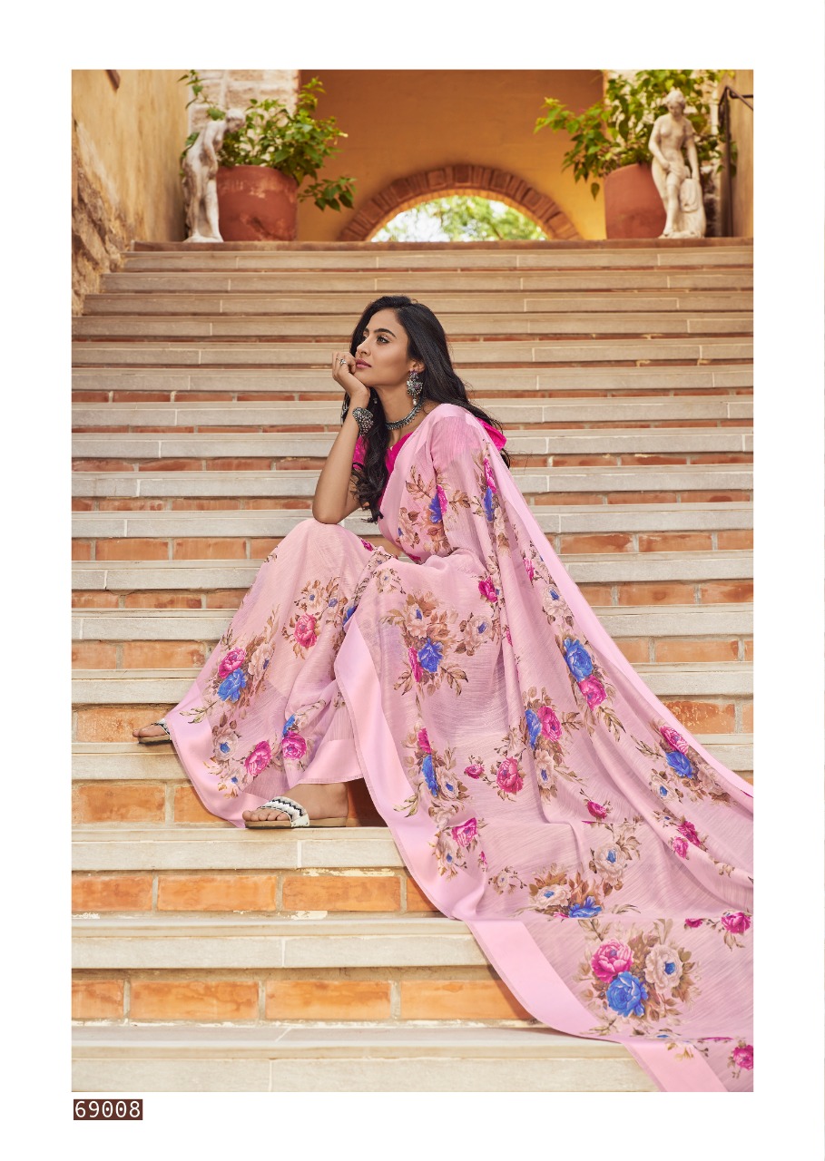 Lt Fashion Shruti Soft Linen Printed Colorful Saree Collection