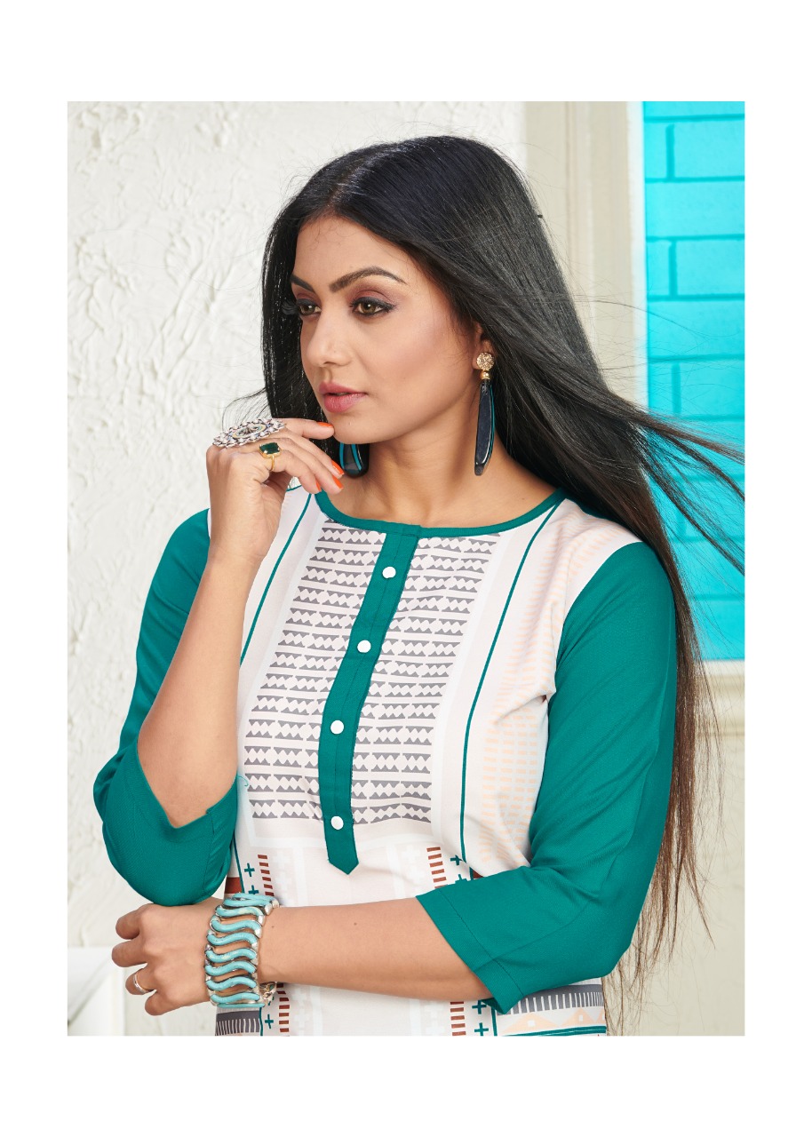 12angel Present Heritage Vol 6 Rayon Printed Kurti With Plazzo Wholesaler