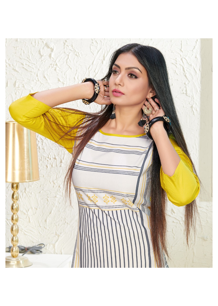 12angel Present Heritage Vol 6 Rayon Printed Kurti With Plazzo Wholesaler