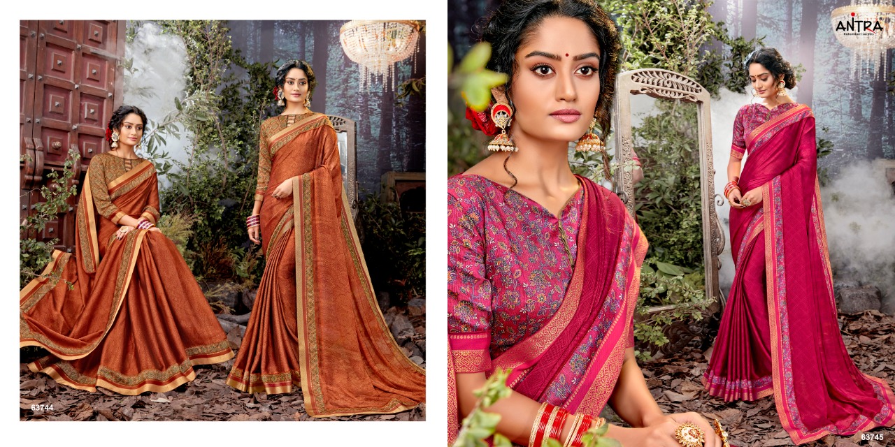 Antra Presenting Ziya Chiffon Print With Blouse Saree Wholesaler In Surat Market