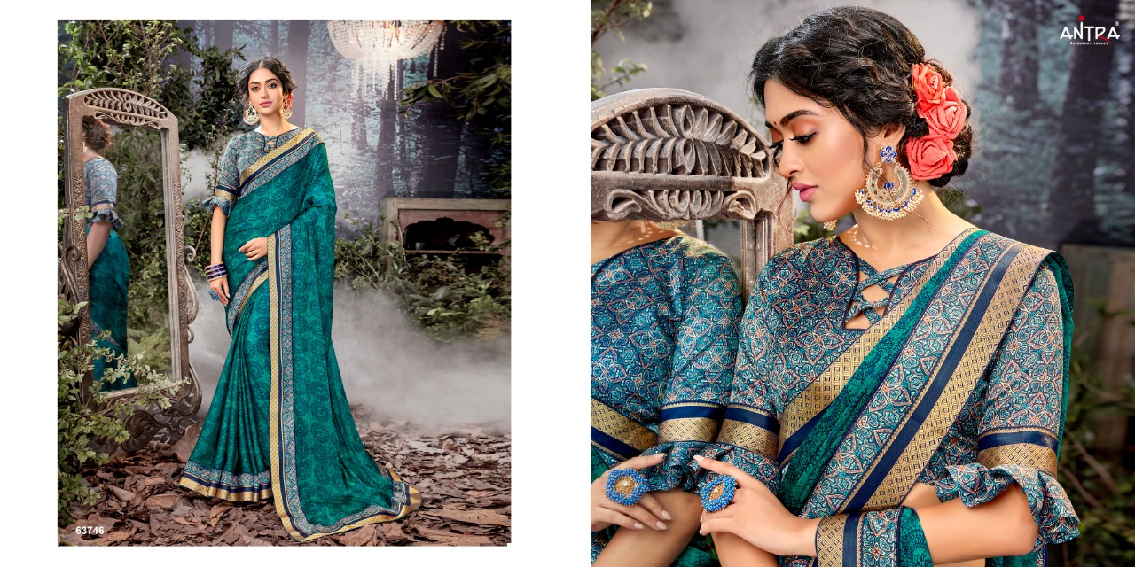 Antra Presenting Ziya Chiffon Print With Blouse Saree Wholesaler In Surat Market