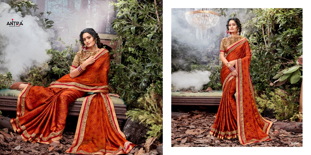 Antra Presenting Ziya Chiffon Print With Blouse Saree Wholesaler In Surat Market