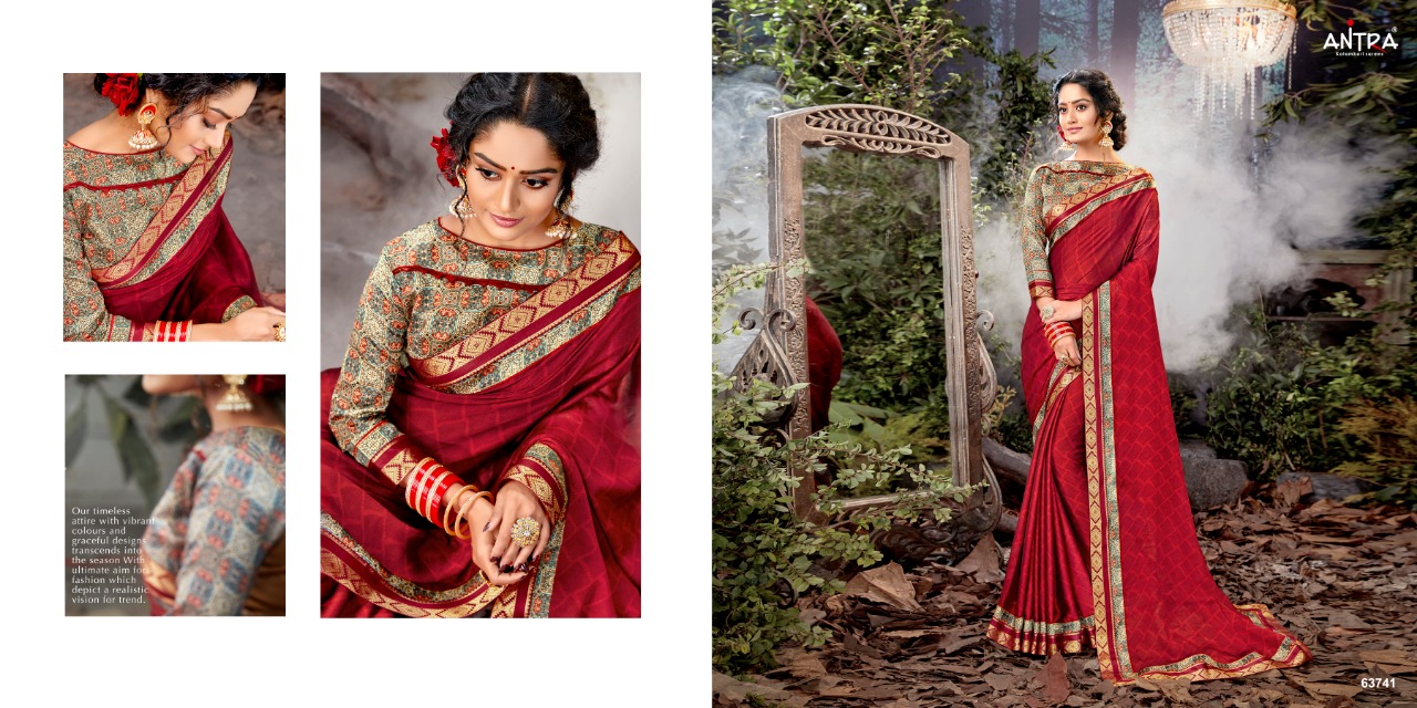 Antra Presenting Ziya Chiffon Print With Blouse Saree Wholesaler In Surat Market