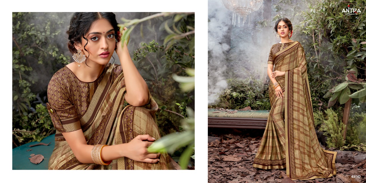 Antra Presenting Ziya Chiffon Print With Blouse Saree Wholesaler In Surat Market