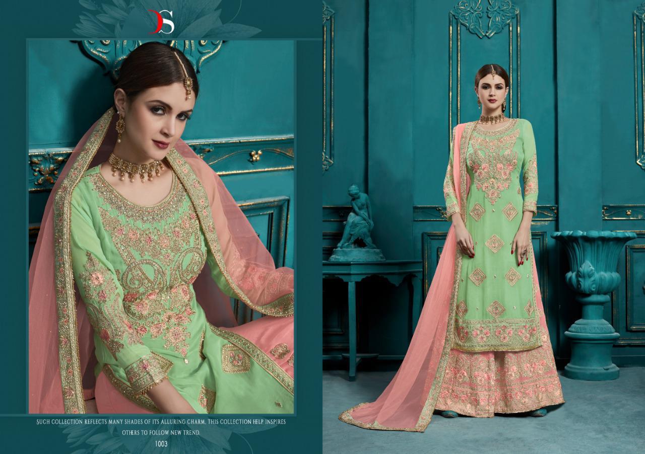 Deepsy Suits Hannah Real Georgette With Embroidery Work Plazzo Style Suit