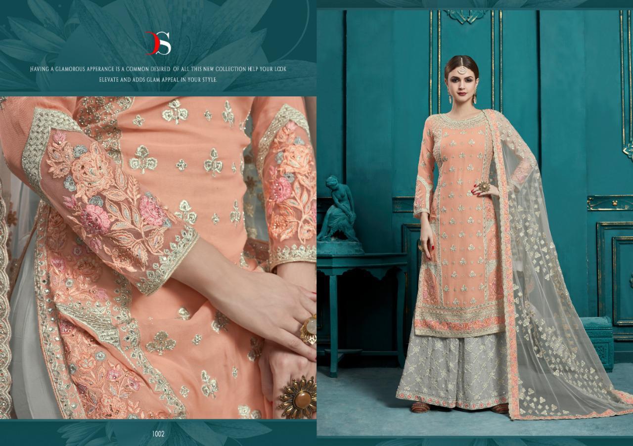 Deepsy Suits Hannah Real Georgette With Embroidery Work Plazzo Style Suit