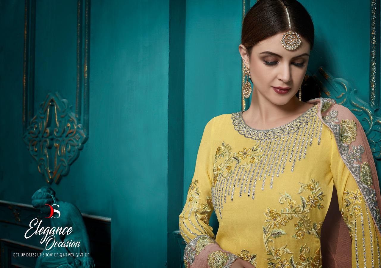 Deepsy Suits Hannah Real Georgette With Embroidery Work Plazzo Style Suit