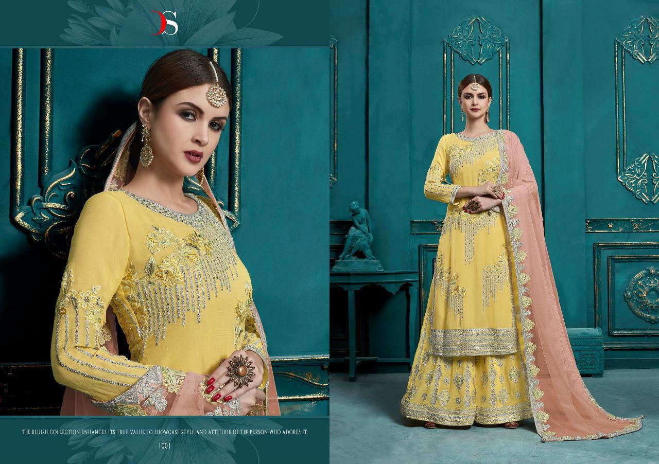 Deepsy Suits Hannah Real Georgette With Embroidery Work Plazzo Style Suit