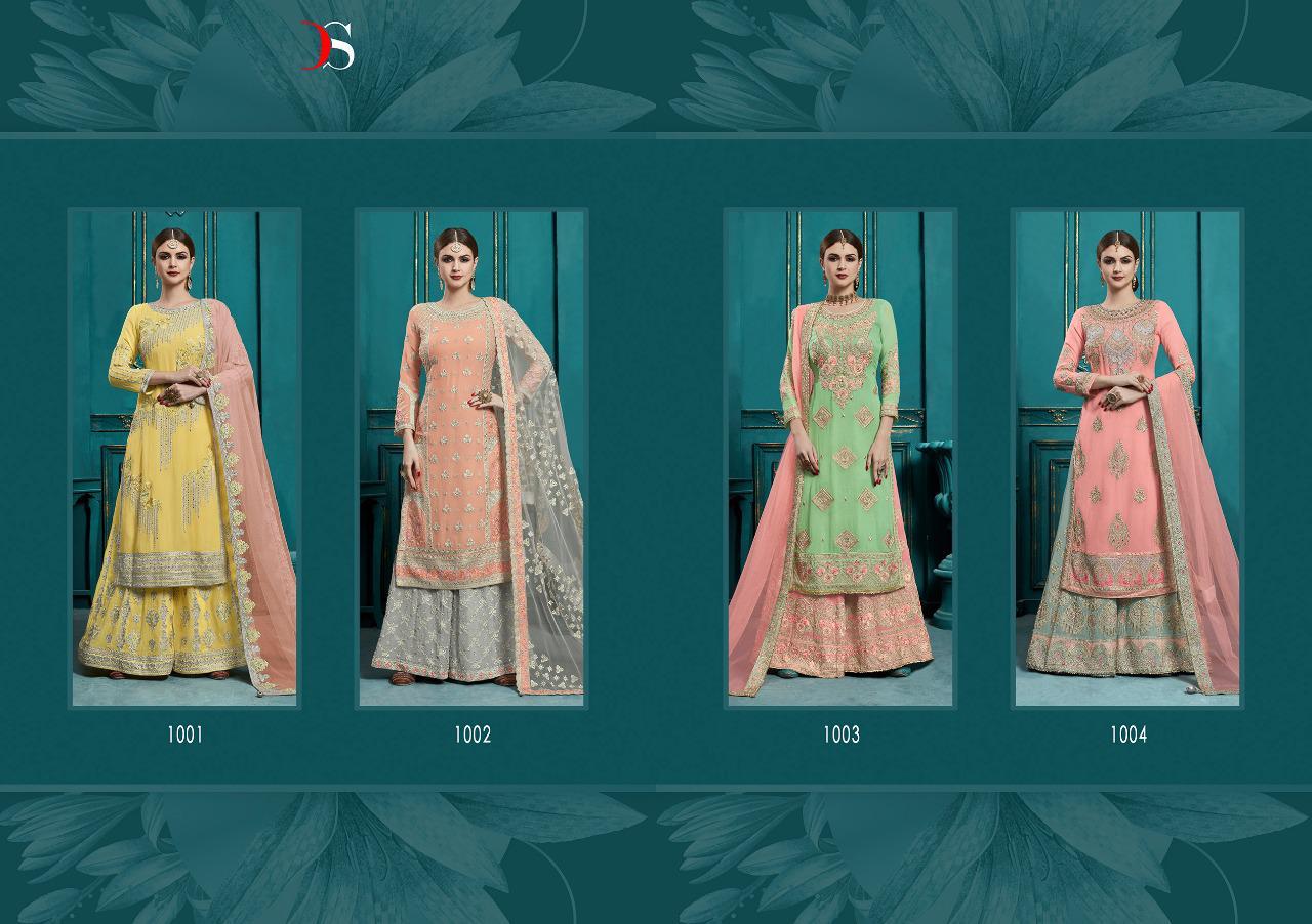 Deepsy Suits Hannah Real Georgette With Embroidery Work Plazzo Style Suit