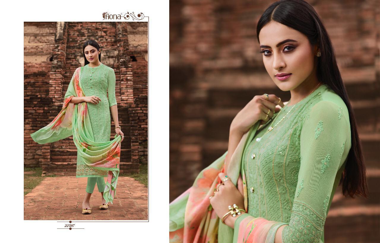 Fiona Mannat Pure Georgette With Lacknowi Embroidery Work Salwar Suit Online