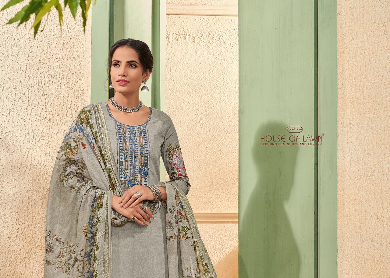 House Of Lawn Roohi Jam Satin Designer 3001-3010 Series Suit In Surat Market